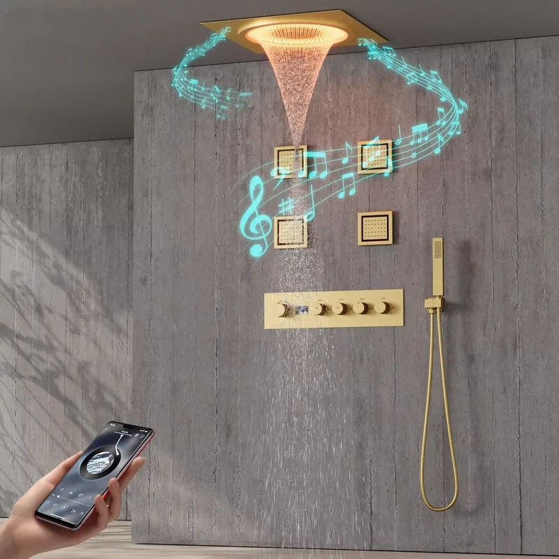 Smart Home In Us - 스마트 LED 샤워 세트 욕실 음악