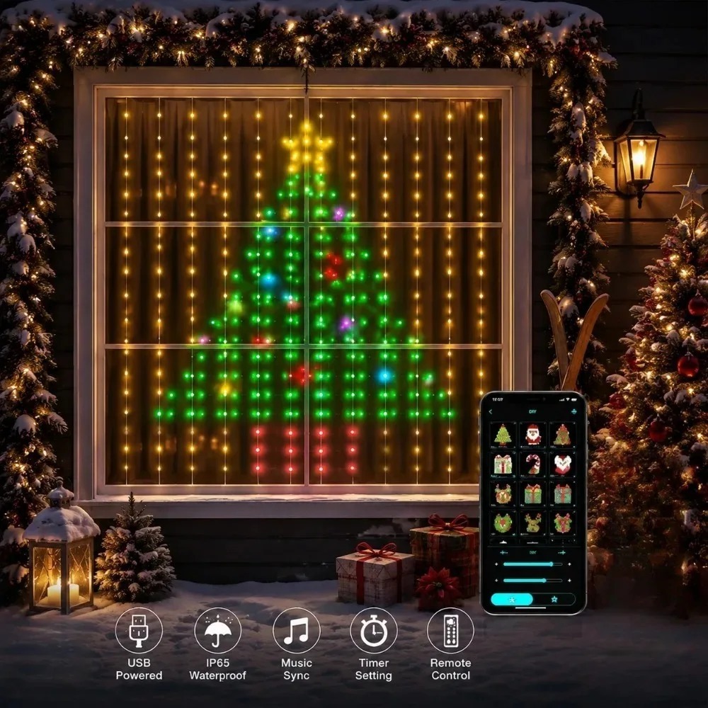 Smart Home Diy - LED 픽셀 커튼 조명 블루투스 앱