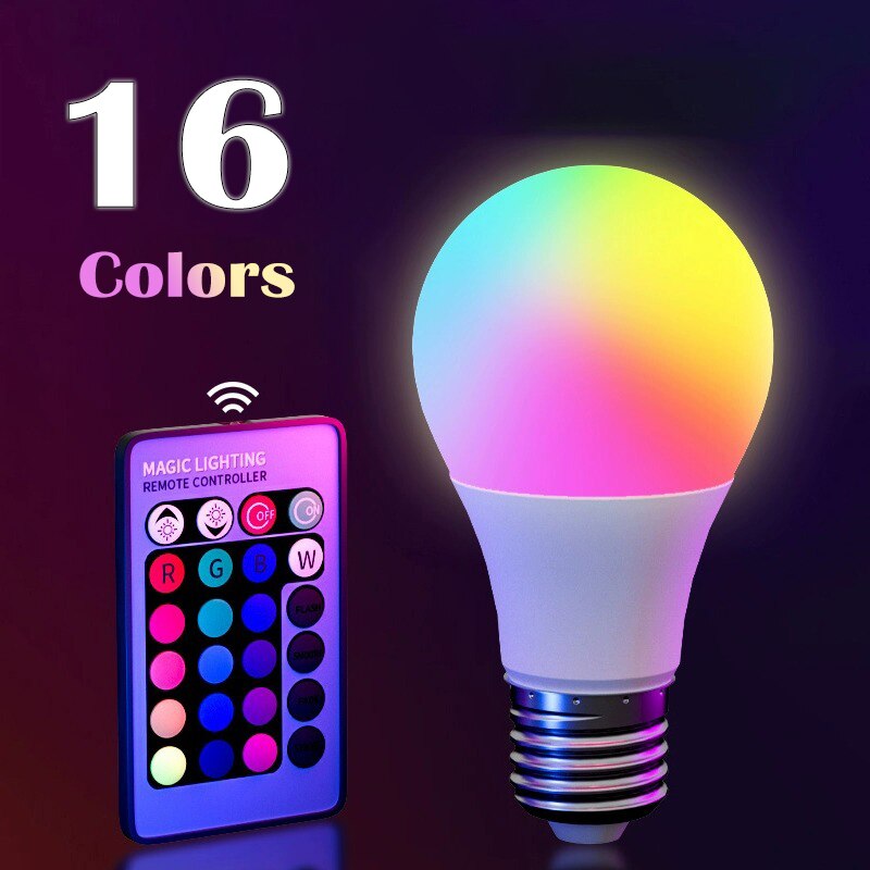 Voice Control Light Bulb - E27 220V 16 색상 RGB 전구