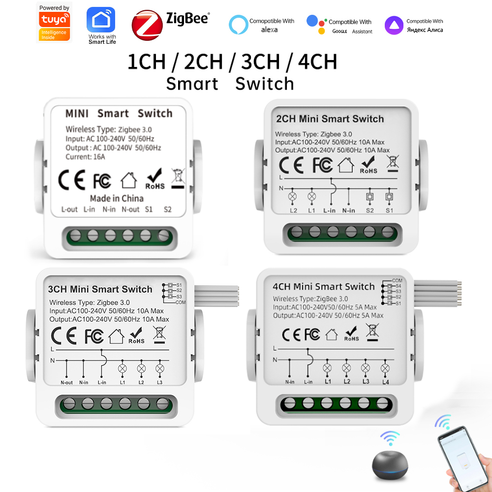 Smart Home Google - Tuya Zigbee 3.0 스마트 스위치 1/2/3/4-웨이