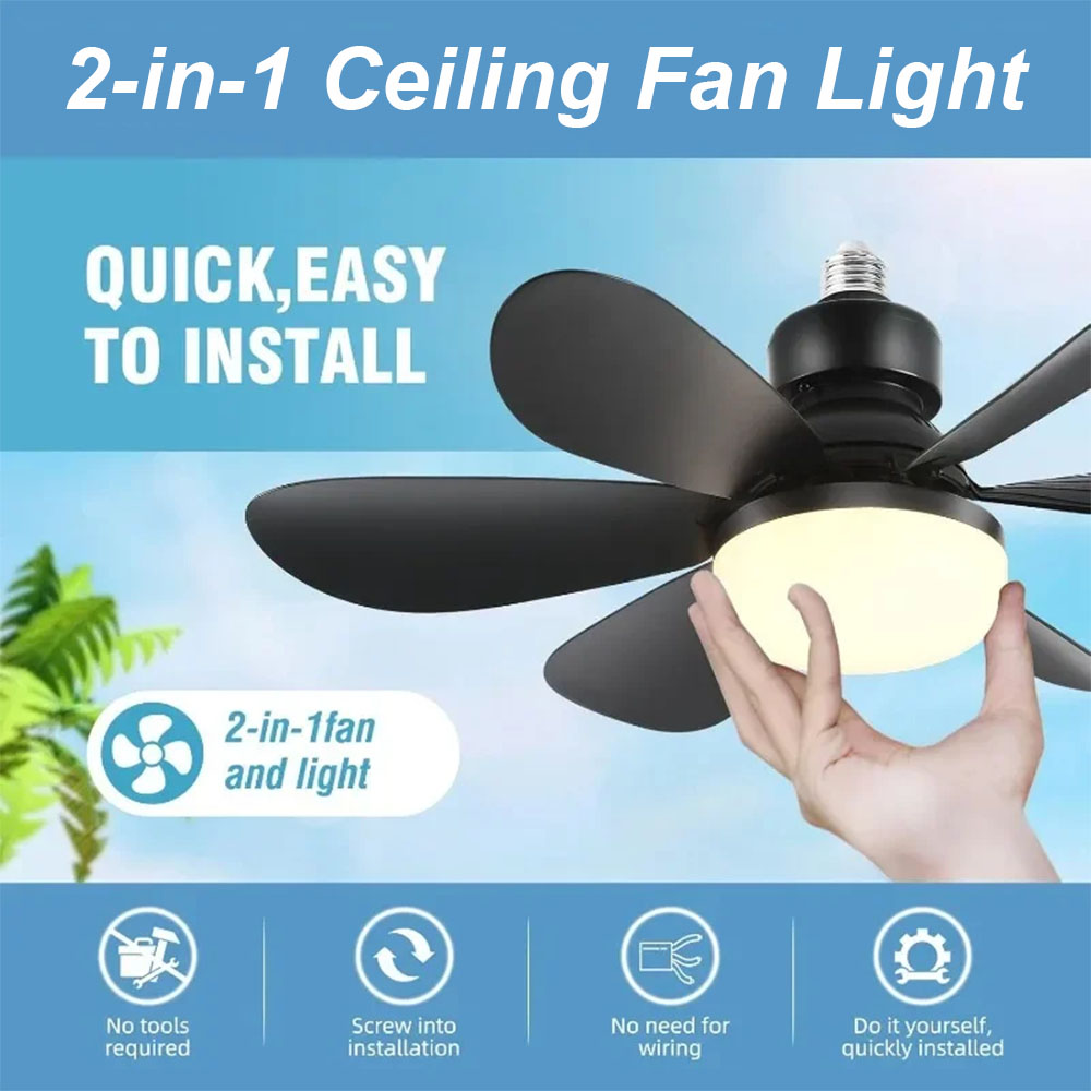 Smart Home Ventilation System - 40W 천장 선풍기 조명 조광 가능