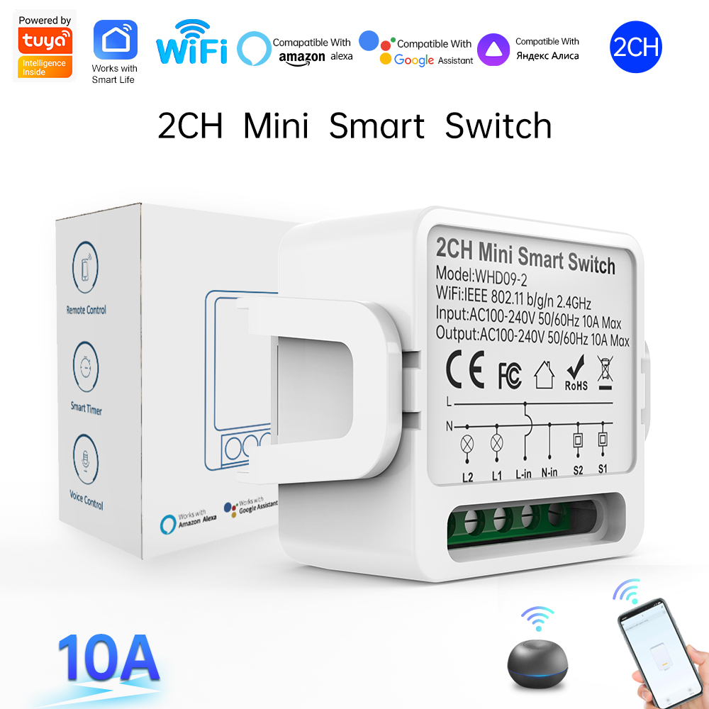 Smart Home Google - 2웨이 투야 스마트 스위치 2갱 스마트