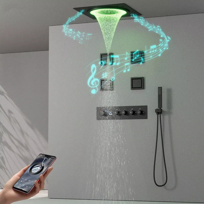 스마트 LED 샤워 세트 욕실 음악 내장형 레인폴 시스 - Smart Home In Us 리뷰 및 가격