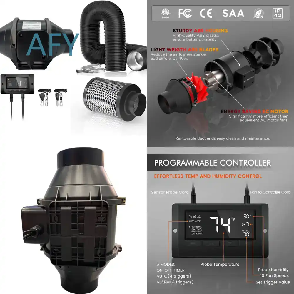 스마트 4인치 6인치 덕트 팬 카본 캐니스터 필터 키트 - Smart Home Ventilation System 리뷰 및 가격
