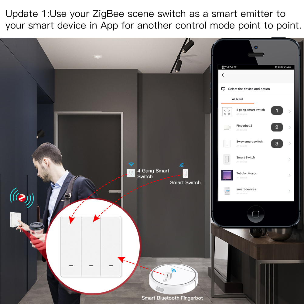 MOES Tuya ZigBee 씬 스위치 무선 푸시 버 - Tuya Smart Switch 리뷰 및 가격