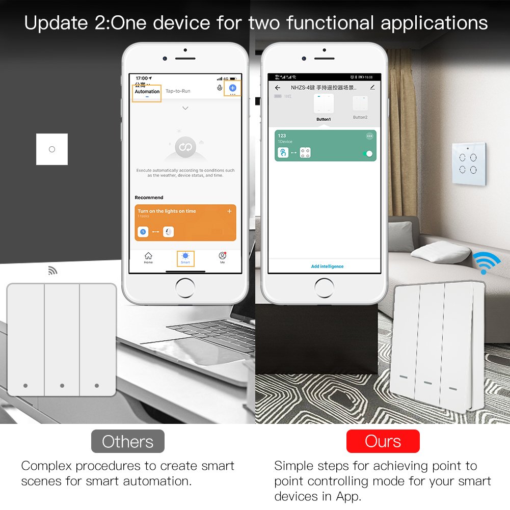 MOES Tuya ZigBee 씬 스위치 무선 푸시 버 - Tuya Smart Switch 리뷰 및 가격