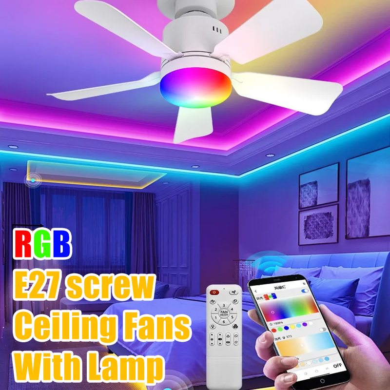 RGB LED 천장 팬 램프 E27 디밍이 가능한 자동 - Smart Home Ventilation System 리뷰 및 가격