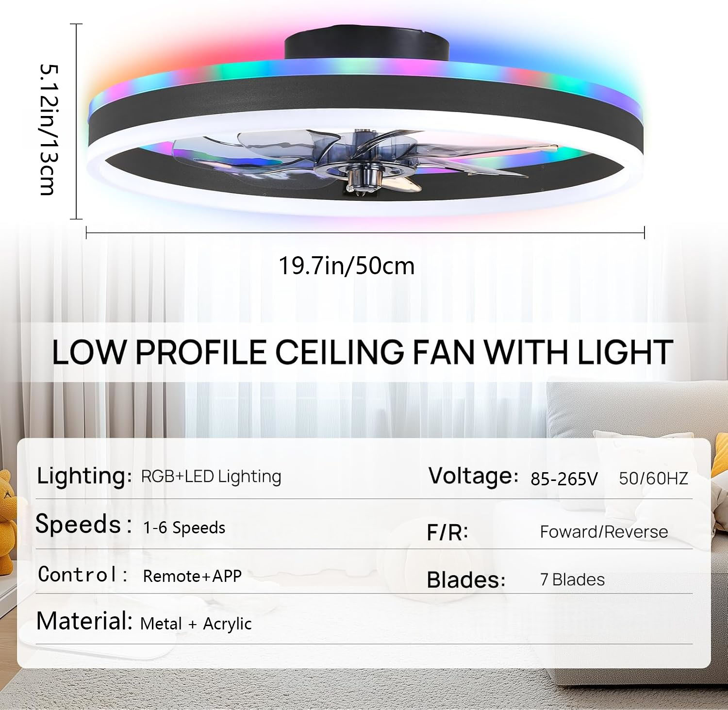 RGB 스마트 천장 선풍기 조명 6단계 팬 + 별빛 효 - Smart Home Ventilation System 리뷰 및 가격