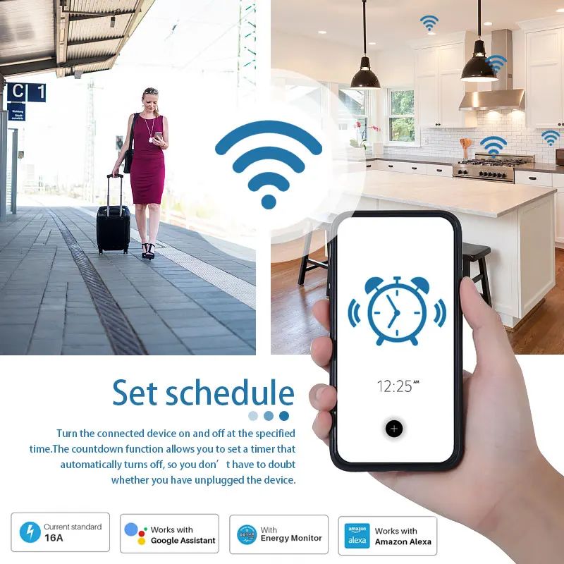 20A EU 스마트 플러그 와이파이 소켓 음성 제어 리 - Smart Home Energy App 리뷰 및 가격