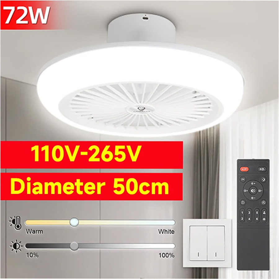 72W 천장 팬 천장 조명 85-265V 천장 팬 조명 - Smart Home Ventilation System 리뷰 및 가격
