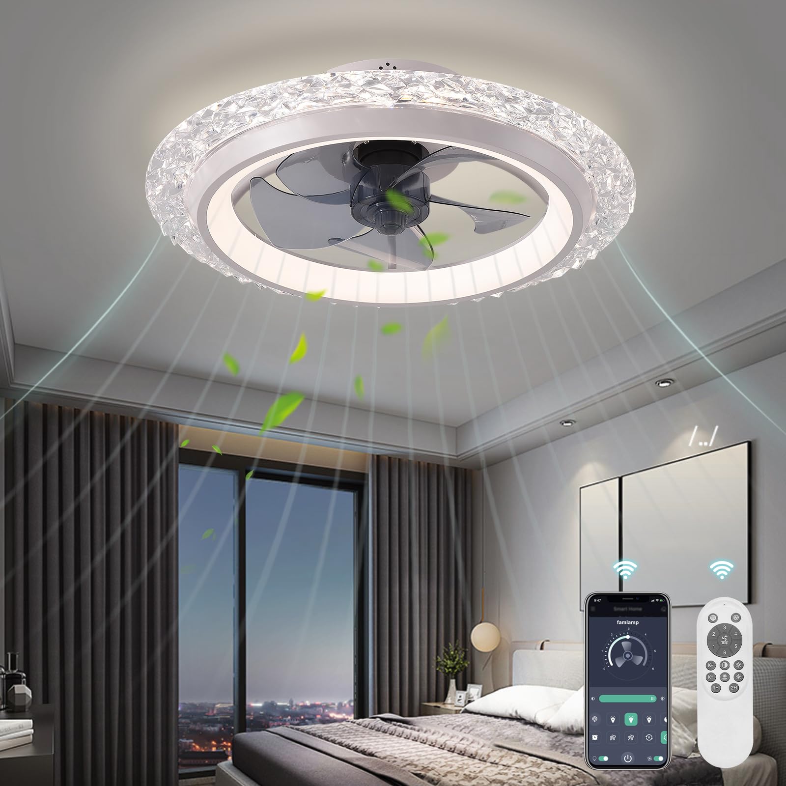 스마트 원형 천장 선풍기 조명, 에너지 효율이 높은 고 - Smart Home Energy App 리뷰 및 가격