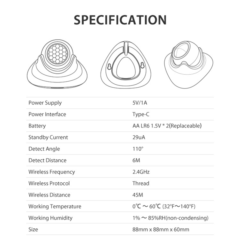 FEDI-Matter 스레드 인간 존재 감지 모션 센서 - Smart Home Hub 리뷰 및 가격
