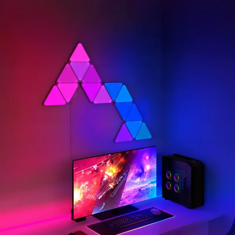 뱅크센 트라이앵글 LED 게이밍 세트업 RGB 벽 조명 - Smart Home Google 리뷰 및 가격