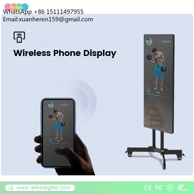 터치스크린 개인 트레이너 미러 플로어 스탠딩 LCD 디 - Smart Home Gym Mirror 리뷰 및 가격