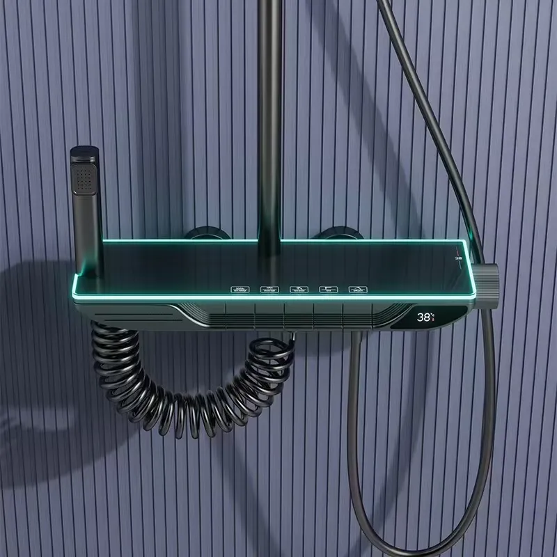 스마트 디지털 온도조절 샤워 세트 황동 피아노 키 욕실 - Smart Home In Us 리뷰 및 가격